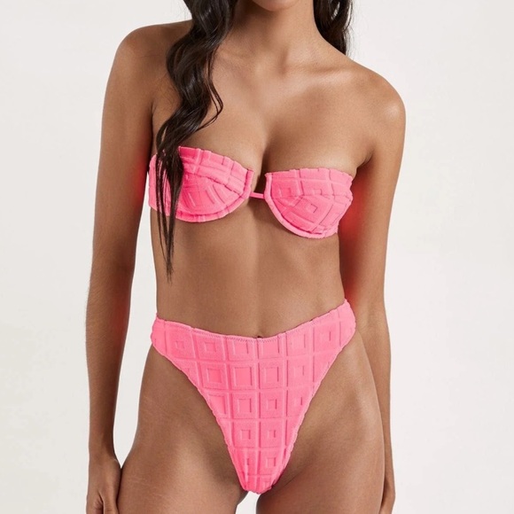 taylor bottom flamingo pink one one swimwear bikini - Picture 1 of 3